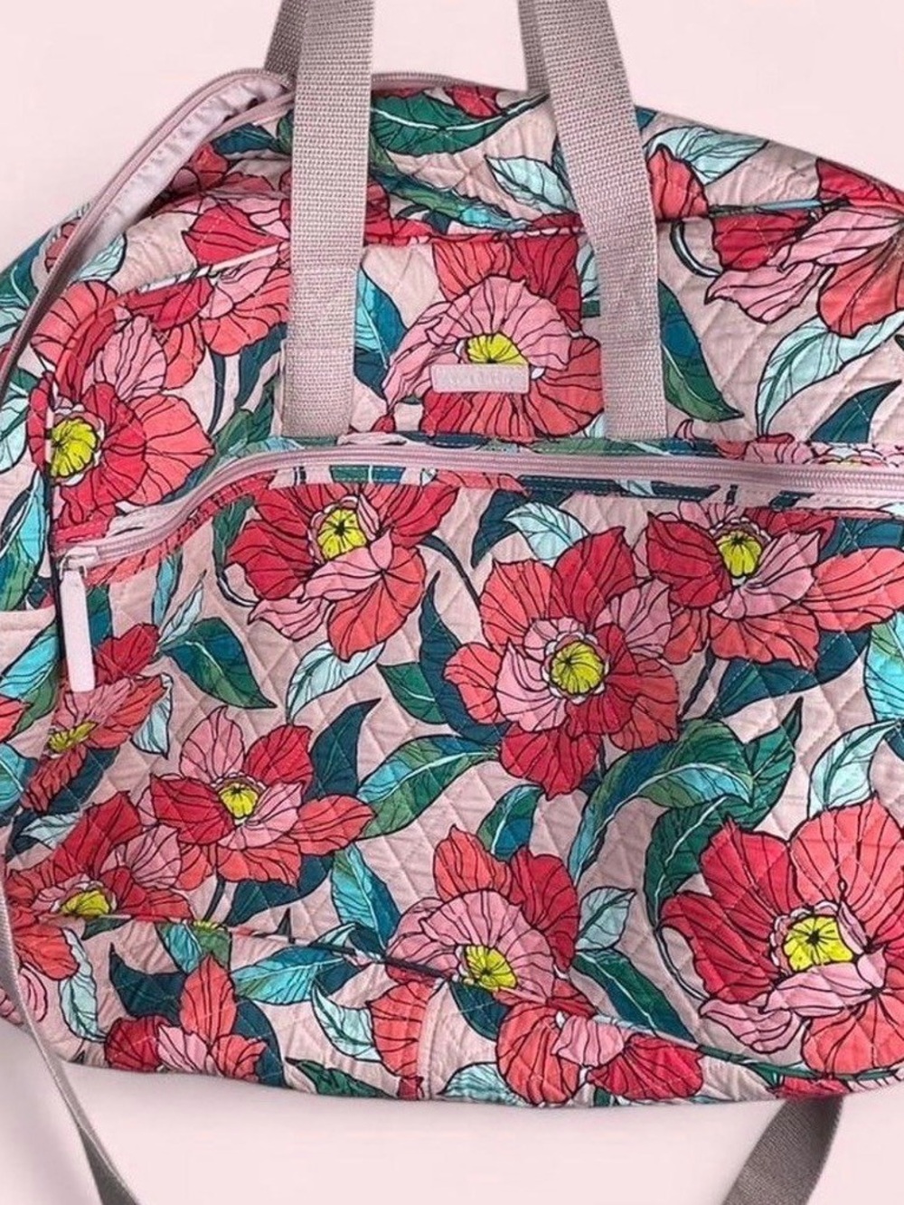 Vera Bradley vintage Glenna pink floral large duffle bag